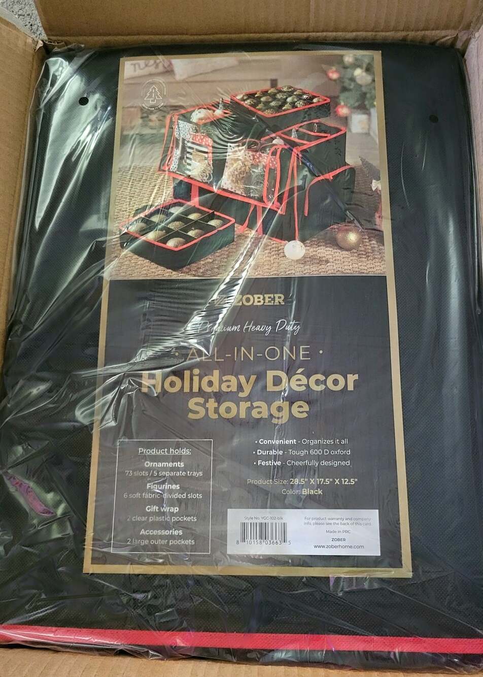 Zober Premium Heavy Duty All-In-One Holiday Decor Storage Organizer